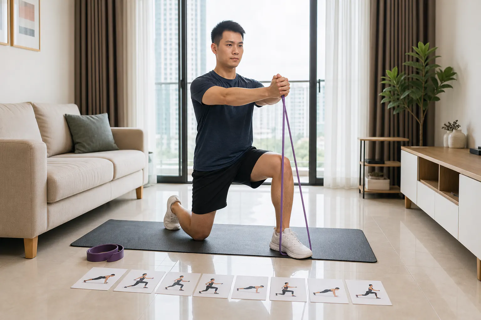 Online personal training session at home